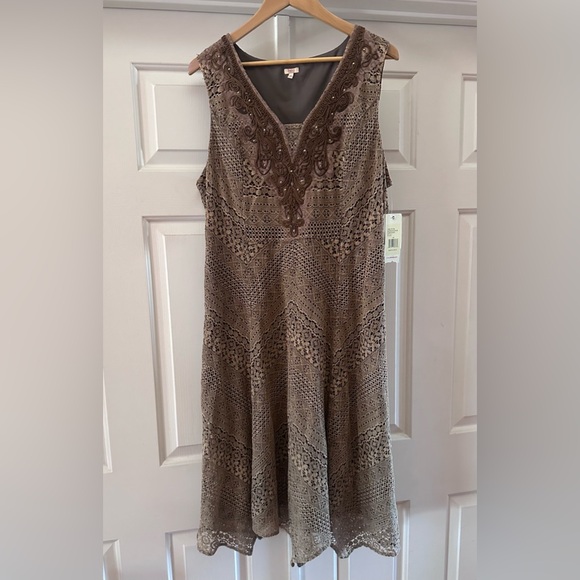 1X Reba Woman Embroidered Boho Western Maxi Brown Dress Size $148 msrp NWT - Picture 1 of 11